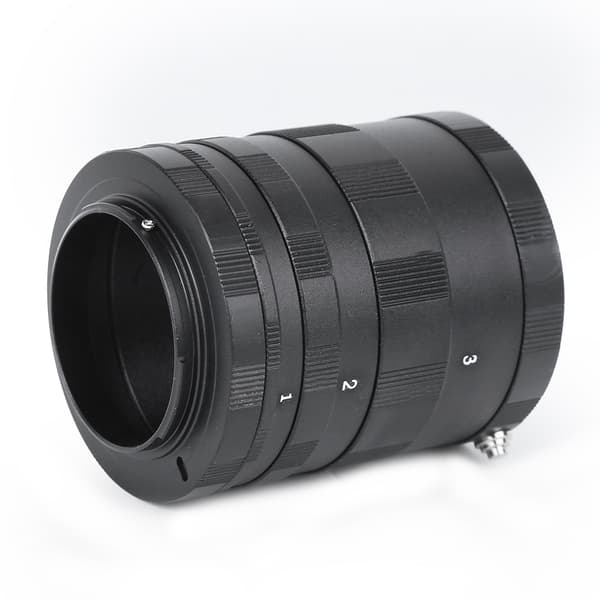 Metal Sort Nærbillede Linse Ring Makrofotografering Forlængeradapterrør til Olympus M4/3 Mount Spejlløst Kamera