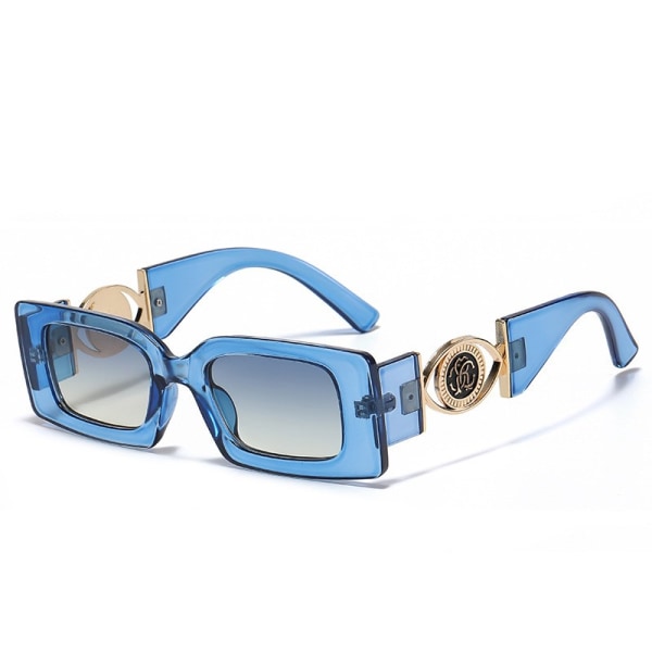 Mode Solglasögon För Kvinnor Män Dubbelbro Retro Metallram UV-skydd