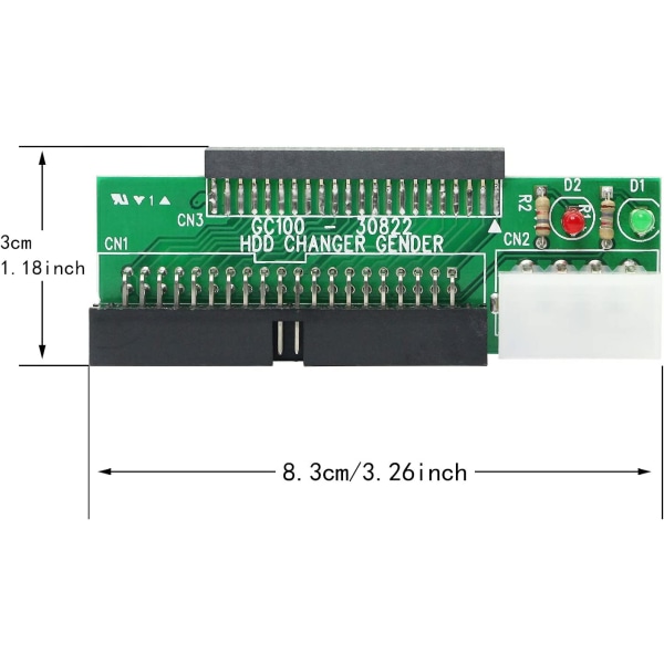 2,5 til 3,5 IDE-adapter, 2,5 tommer 44-bens harddiskdrev bærbar IDE til 40-bens 3,5 tommer stationær pc PATA-portkonverterkortadapter (IDE 2,5 til 3,5), 5 stk.