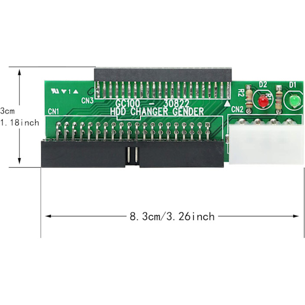 2,5 till 3,5 IDE-adapter, 2,5 tum 44-stifts hårddiskdrivenhet för bärbar dator IDE till 40-stifts 3,5 tum stationär PC PATA-portkonverterkort Adapter (IDE 2,5 till 3,5), 5 st