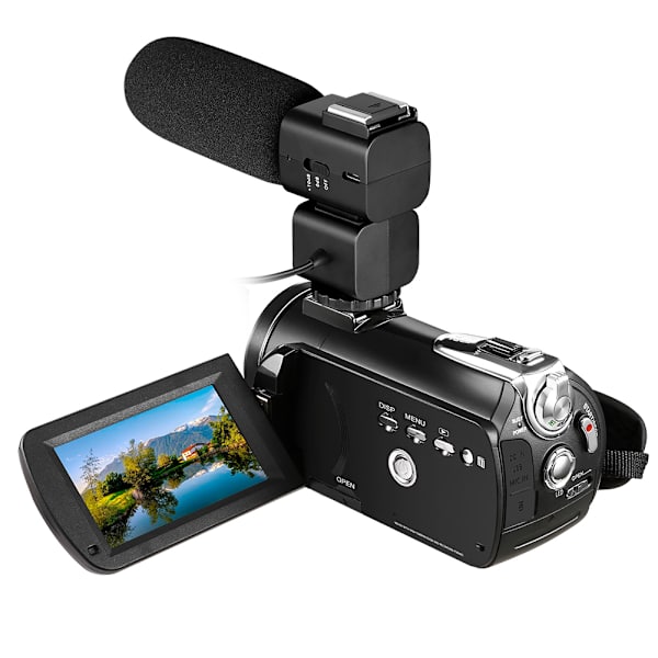 Ordro 4K UHD WiFi 12X Zoom 24MP pekskärm digital videokamera videokamera (Combo 2)