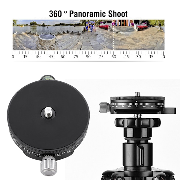 FC-60 360° skivstativ snabbkopplingsplatta panoramabas huvudklämma för DSLR