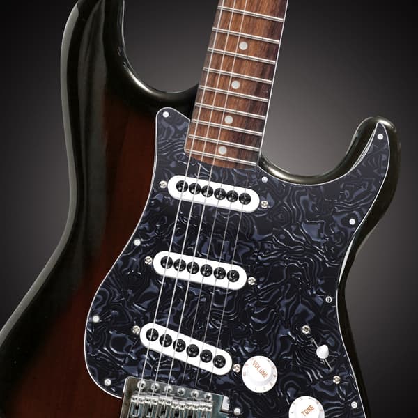 SSS Pole Justerbar Pickup Black Pearl Laddad Pickguard för ST Style Elgitarr