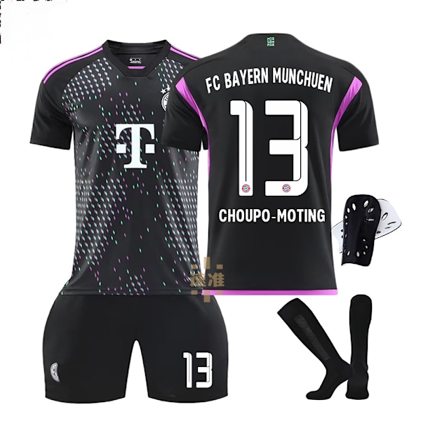 23/24 kauden Bayernin vieraspelipaita setti sukkien ja suojavarusteiden kanssa No.10 SANE Barnstorlek16