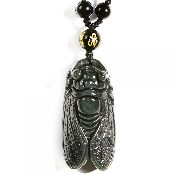 Naturlig regnbue obsidian krystal cikade halskæde amulet vedhæng til kvinder og mænd