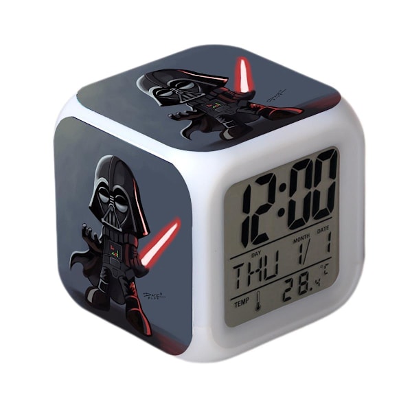 Star Wars Väckarklocka Film The Force Awakens LED Väckarklocka Kvadratisk Klocka Digital Väckarklocka med Tid, Temperatur, Alarm, Datum