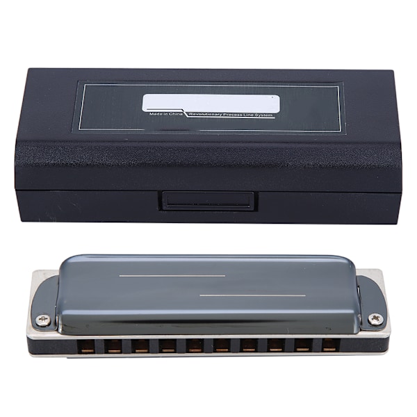 10‑Hole Harmonica Blues B Key Harp Wind Musical Instrument Beginner Practice KS‑10BHBlack