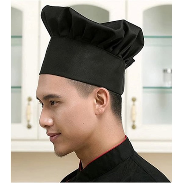 Chef Hat Set med 2-pack Justerbar Elastisk Baker Kök Matlagning Kockmössa