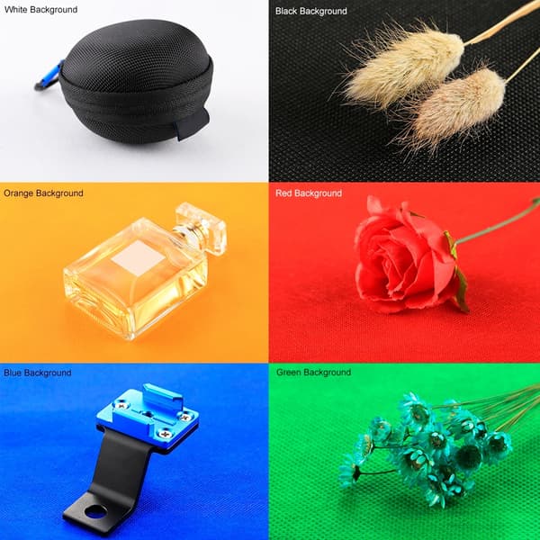 Sammenfoldelig Fotografi Mini Studio Boks Dobbelt LED Lystelt Sæt med 6 Farve Baggrunde 24*24cm