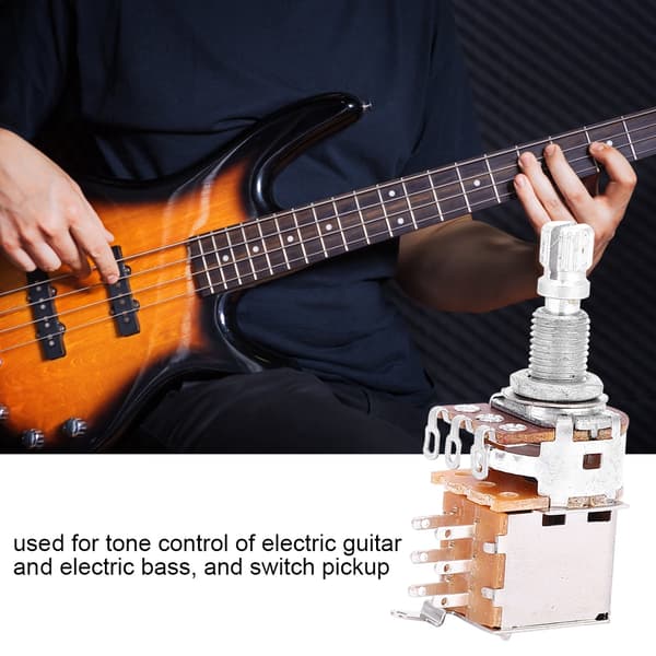 A500K Elektrisk Guitar Lineær Potentiometer Tone Pull Button Switch Pot Pickup Switch