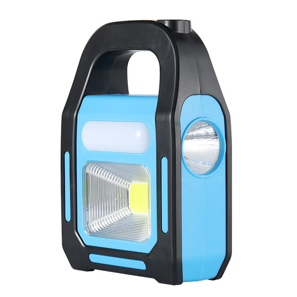 Solar USB Uppladdningsbar Starkaste COB LED Campinglykta, Laddning för Enhet, Vattentät Nödficklampa LED-Lampa blue