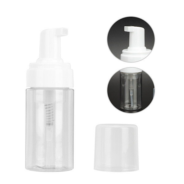 Bärbar Mousse Skummande Tom Flaska Påfyllningsbar Resedispenser Behållare (Pump Huvud Vit))