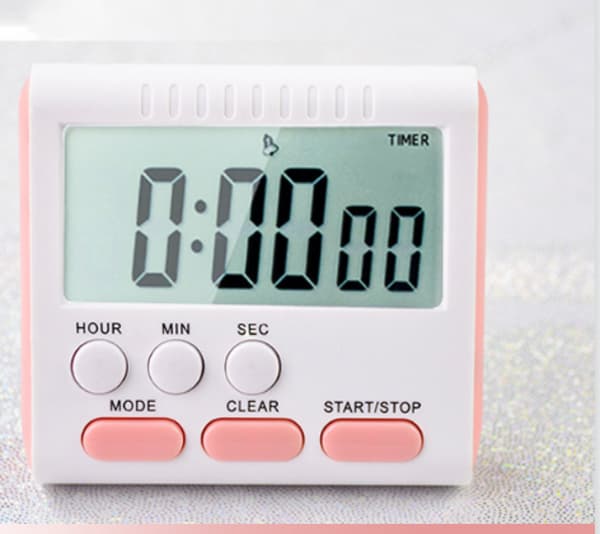 Timer - Stor Köksklocka & Alarm Räkna Upp & Räkna Ner (Rosa)