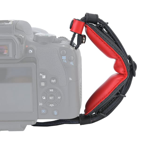 Håndledsrem i læder med quick release-plade til DSLR SLR digitalkamera (rød)