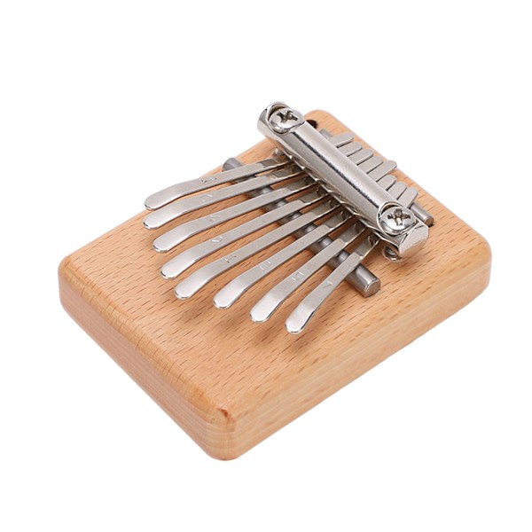 Tommelpiano 8 Tangenter Mini Bøk Kalimba Bærbar Finger Spilleinstrument med Lanyard