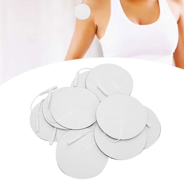 10 stk runde selvklebende elektrodeputer for TENS massasjeterapimaskin 8 cm