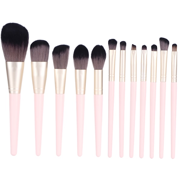12-delad sminkborste set rosa puder highlighter nässkugga färg kosmetiska tillbehör