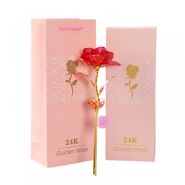 LED Lysende Guldfolie Rose Valentinsdagsgave 24K Simuleret Buket Til Morsdagsgave