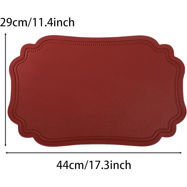 Vedenpitävät tablettien alustat, 6 kpl, viininpunainen keinonahka, pyyhittävät, lämmönkestävät, liukumattomat, pestävät, koristeelliset Wine Red 3 Large