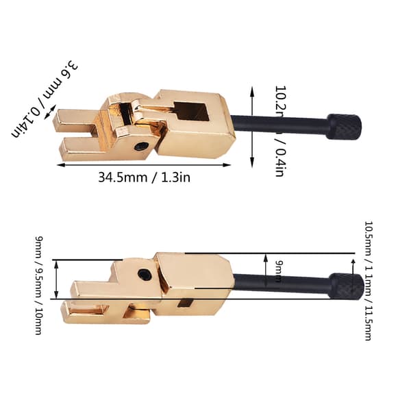6 stk. Tremolo Bridge Saddles Reservedele til Elektrisk Guitar (Guld   Sort)