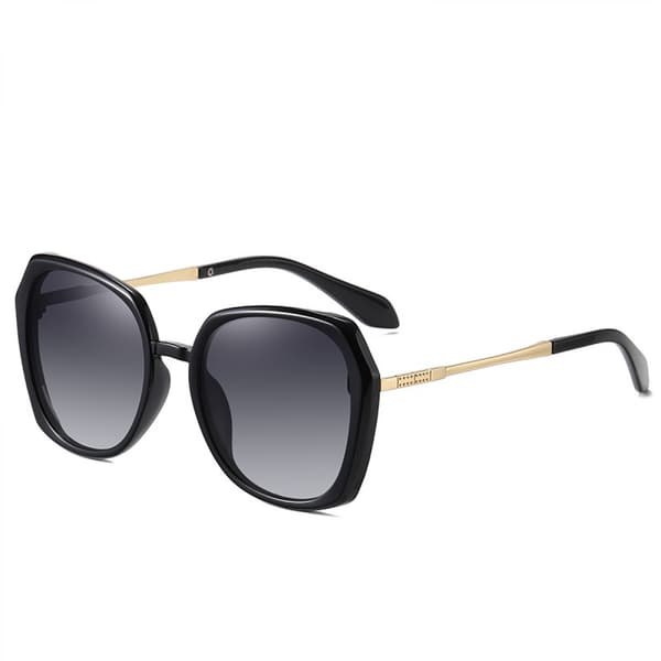 Retro Oversized Runde Polariserte Solbriller for Kvinner Store Ramme Dame Shades