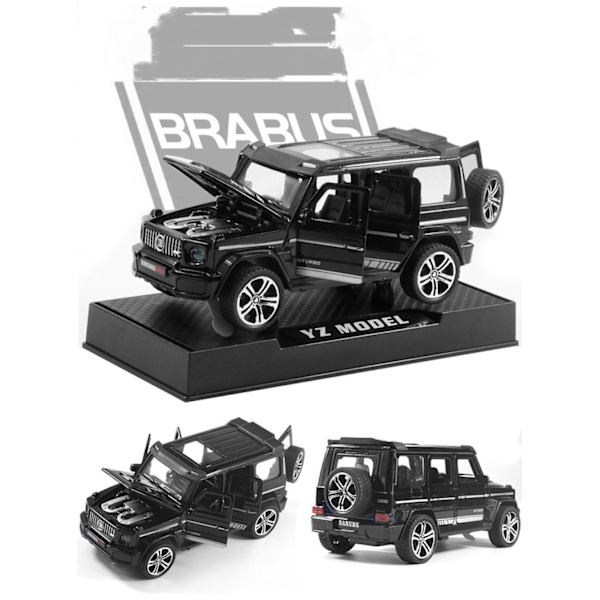 Kirkas Musta Brabus [Kuusi Ovea + Ääni Ja Valo + Näyttöjalusta] 1:32 Seosauto Malli Simuloitu Ääni Ja Valo Ovi Maastoauto