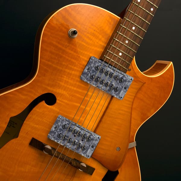 Celluloid Magnet Halsbrygga Pickup Humbucker för LP SG Jazz Gitarr (Grå Svart)