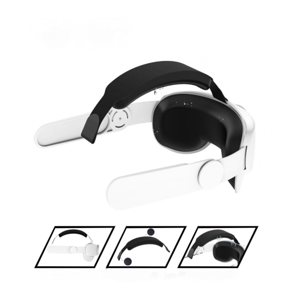 Tsv justerbart pannband för Oculus/meta Quest 2 Vr hörlurar, Vr pannband för Oculus Quest 2, Vr spelstöd och komfort, vit