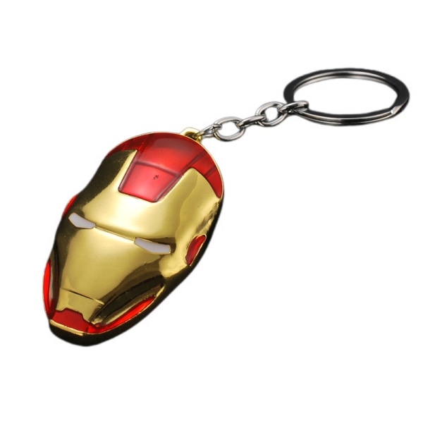 Guld Iron Man mask nyckelring hängande present Avengers nyckelring