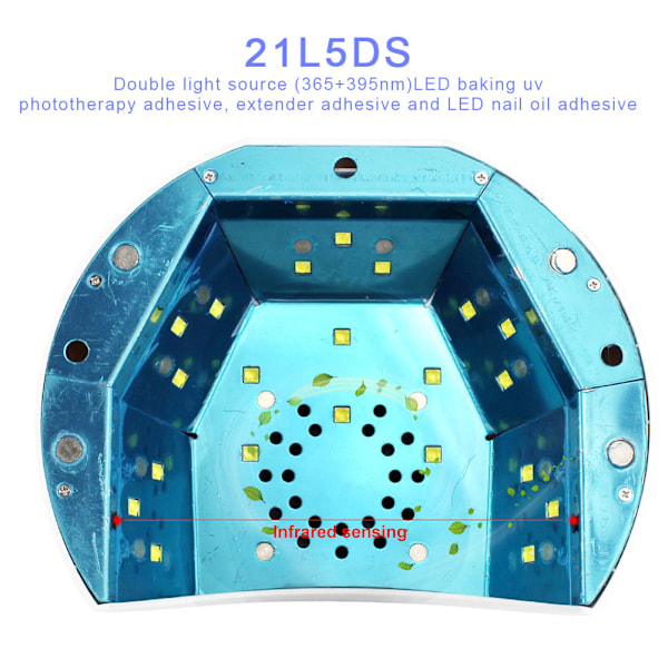 36W UV 21LED Neglelampe Gel Neglelak Tørrer Auto Sensor Hærdende Flere Gear Timing