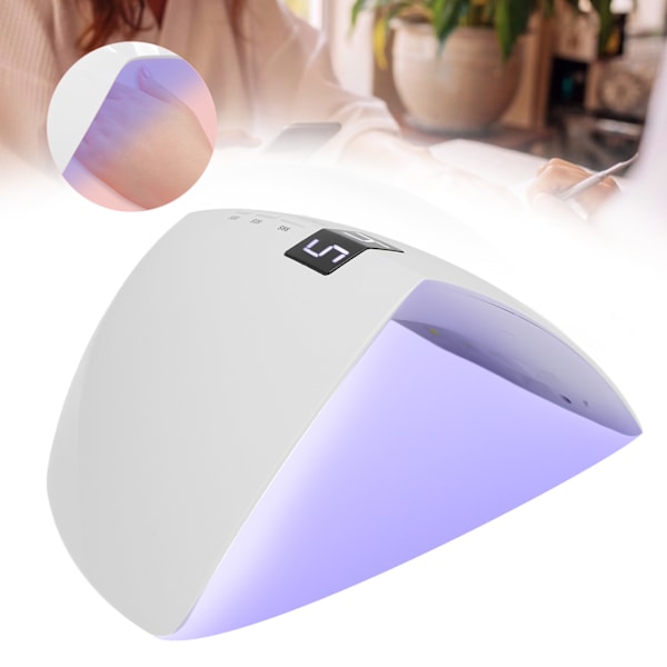 UV LED Neglelampe 54W Professionel Negle Tørrer Gel Polish Hærdende Lys med 3 Timer Indstilling 100‑240VEU Stik