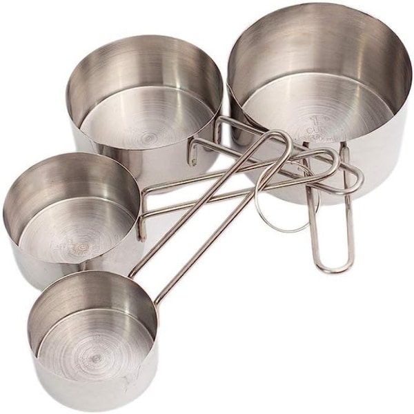 Rostfria mätkoppar Set 4Pc Metall Culinary Couture För Torra Flytande Köksredskap (1, 4-delars set)