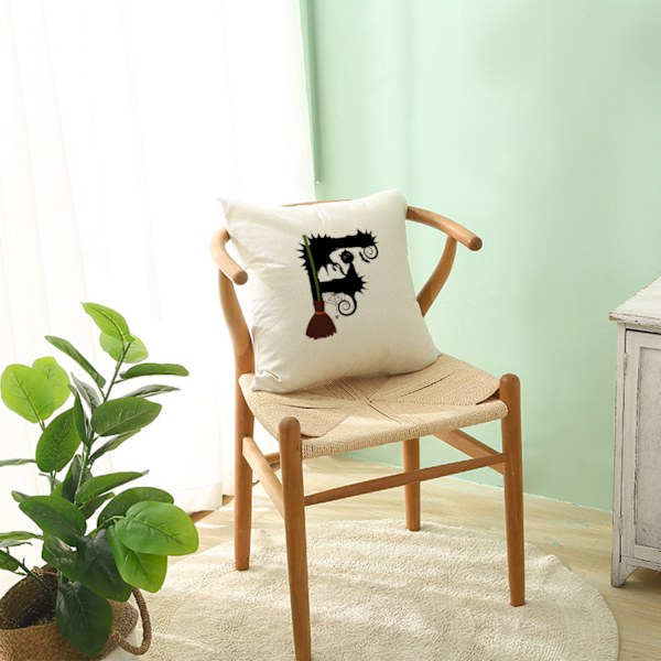 Engelsk alfabet putetrekk Halloween morsom bokstav  Lin putetrekk for hjem sofa seng pute (bokstav B)