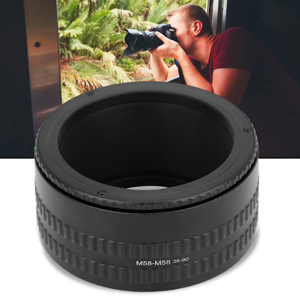 NEWYI M58‑M58 36‑90mm Kamera Justerbar Fokuserings Helikoid Adapter Makroförlängningsrör