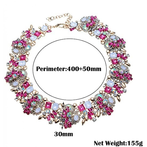 Krystall Rhinestone Statement Halskjede, Vintage Chunky Kjede Choker Krage Bib Statement Halskjede Mote Kostyme Smykker Halskjeder