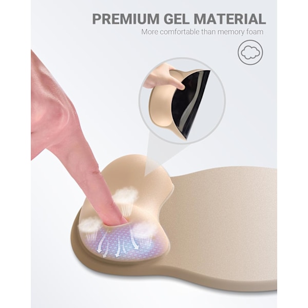 Ergonomisk Musematte med Håndleddstøtte, Komfortabel Musematte Håndleddstøtte, Lindrer Håndleddssmerter Gel Musematte, Sklisikker Gummisokkel Musematte