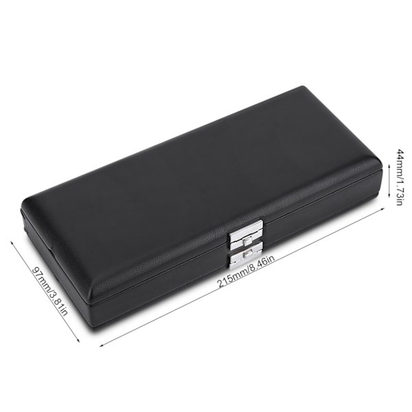 Trä PU Läderfodral Reed Case Holder 2 Lager Förvaringslåda för 40 st Oboe Reeds