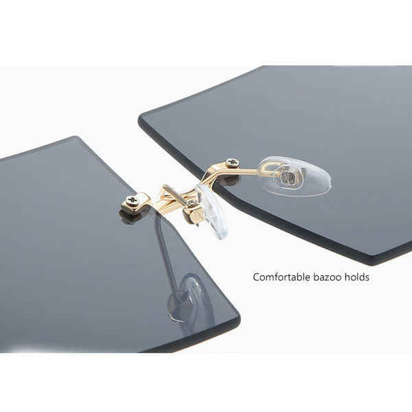 Fashion Square Solglasögon Dam Rimless Cut Edge Solglasögon Kvinnor