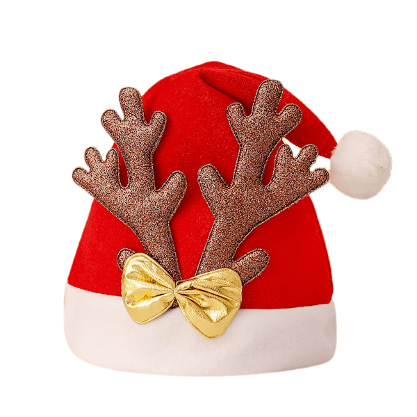 4-pack jultomteluva, tecknad mössa, lyxig plyschmössa för julfest och helgdagsevenemang (brun flanellmössa)