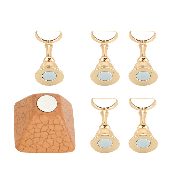 Magnetisk negletip øve stativ base legering holder neglekunst display manicure værktøjssæt brun