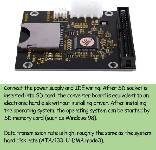 1 stk. SD SDHC-kort til IDE 3,5\" 40-bens hanadapter Han IDE harddiskdrevadapter