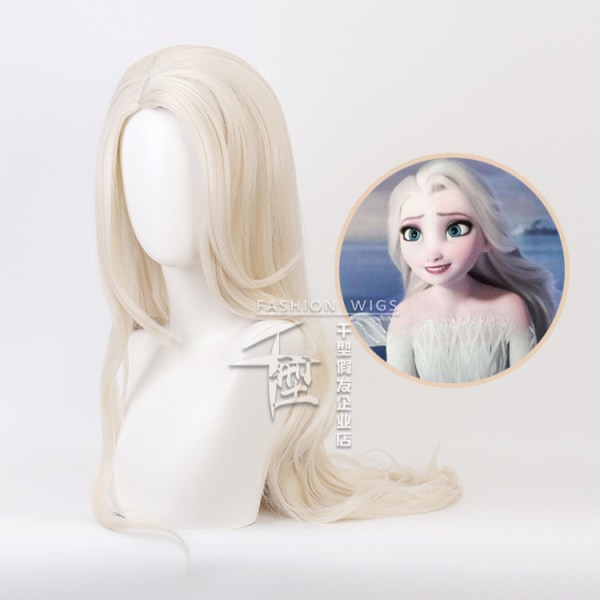 Peruker Frozen 2 Frozen 2 Aisha elsa Cosplay Peruk Dam Cosplay Peruk Lång Blond Vågig