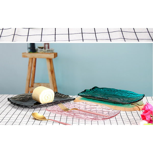 Rektangulære salatfat, porselen dessertfat, små serveringsbrett for salat, frukt, sushi forrett og fester - Stablebare
