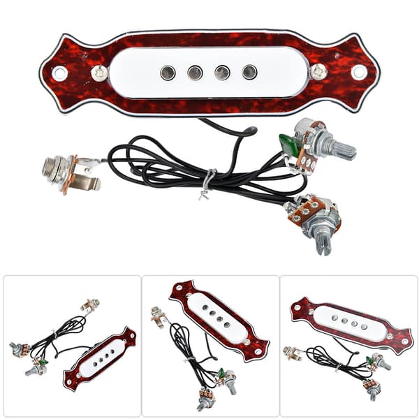 Elektrisk gitarr pickup 4 strängar gitarr tillbehör musikinstrument pickup (röd)