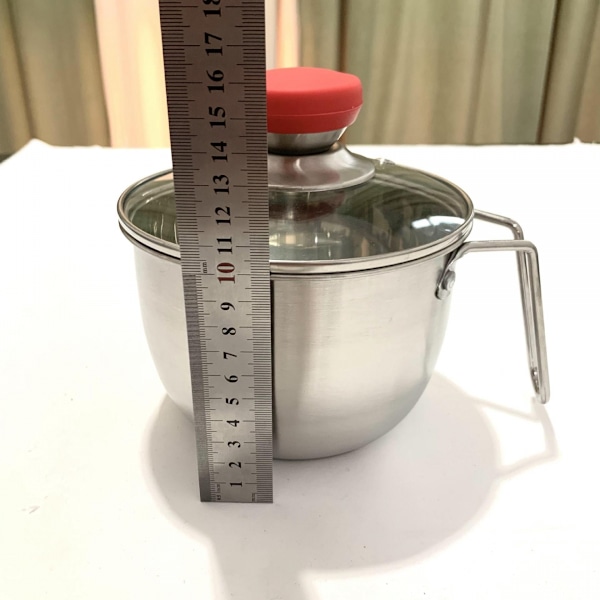 Rostfri kastrull med hällpip, kastrull med lock, minimiölkpanna med pip - perfekt för att koka mjölk, sås, såser