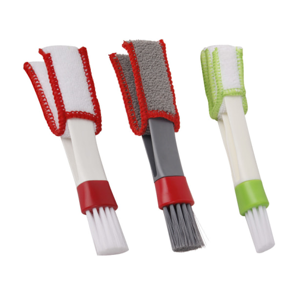 Mikrofiber støvsamler og vaskbar spalte rengjøringsbørste for persienner/tastaturer/A/C/bilventiler Ny DM-112 Rød & Hvit (2-pakning)