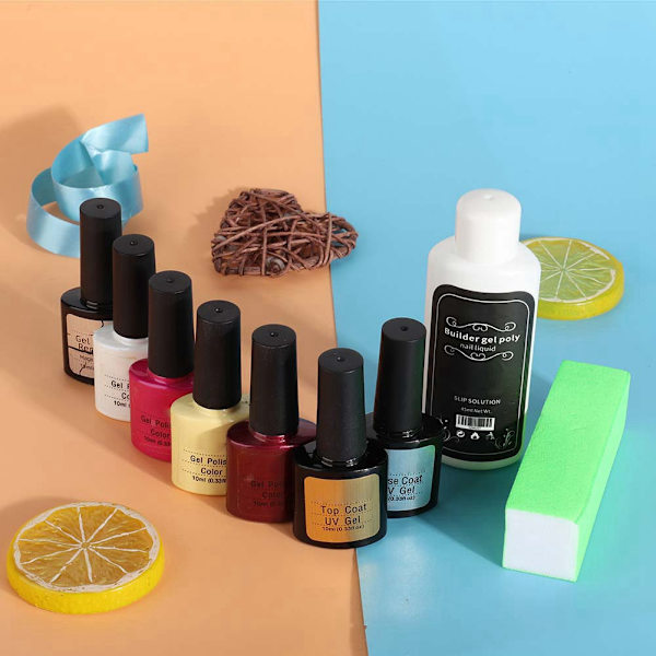 Professionellt DIY-set för nagellack i gelé med nagelkonstset, gelélackblock, manikyrverktyg
