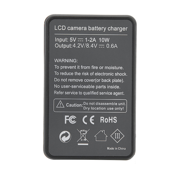 BLH-1 Bärbar Kamerabatteriladdare USB-laddning med LCD-skärm Svart
