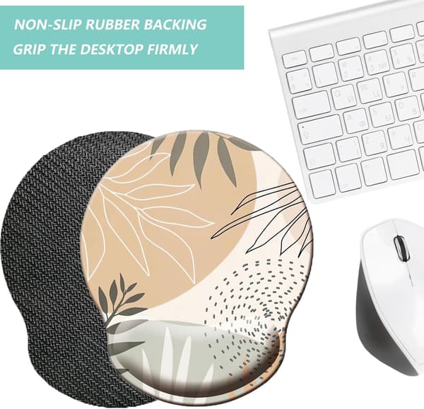 Musematte med håndleddstøtte, ergonomisk musematte med minnefoam håndleddstøtte, sklisikker gummi bunn spillmusematte for hjemmet