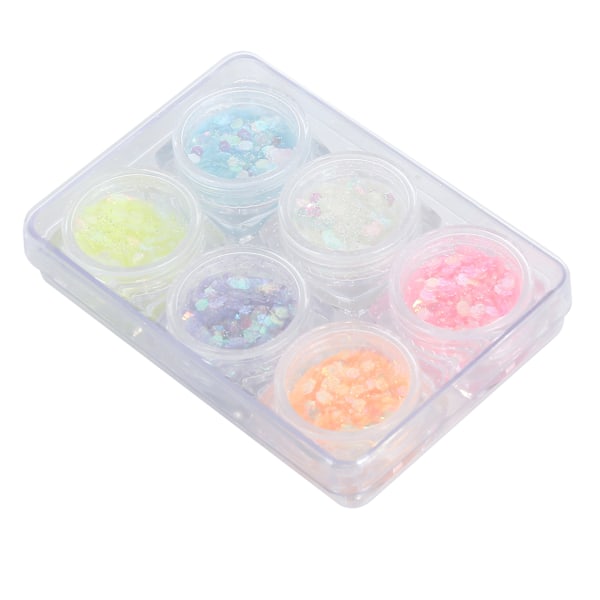 Nagelkonst Paljetter DIY Nagelkonst Dekaler Färgglada Glitter Paljetter Manikyr Dekoration